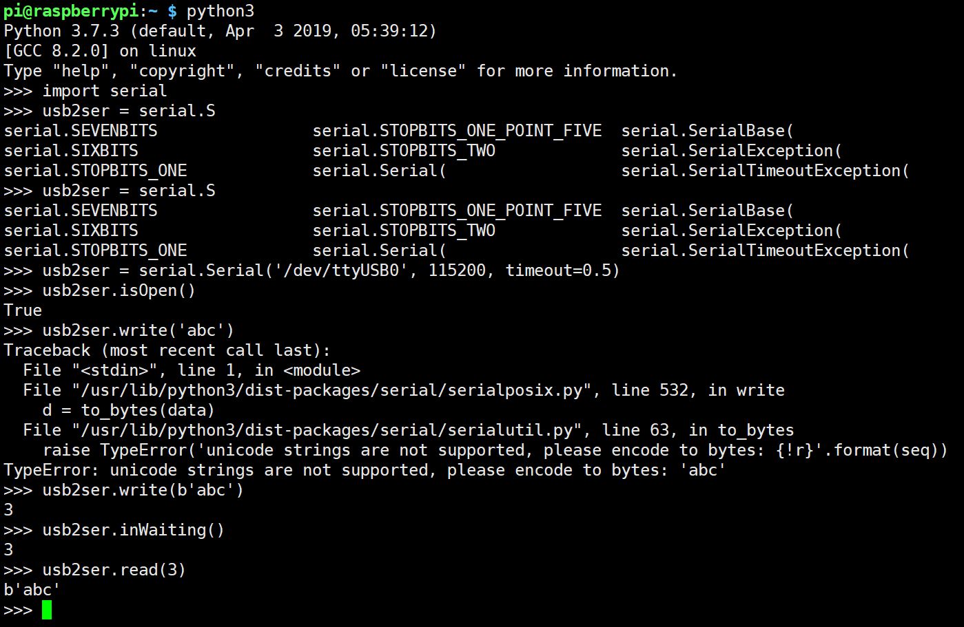 python3 serial